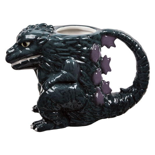 Taza de cerámica esculpida de Godzilla