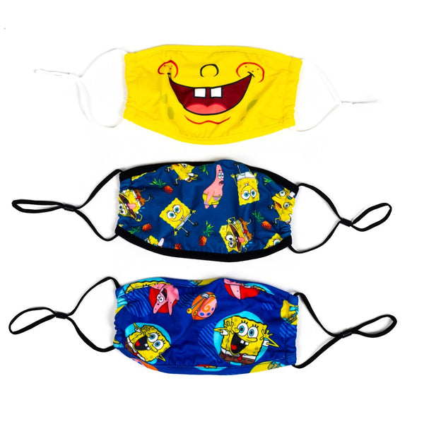 SpongeBob 3 Pack Adjustable Face Covers