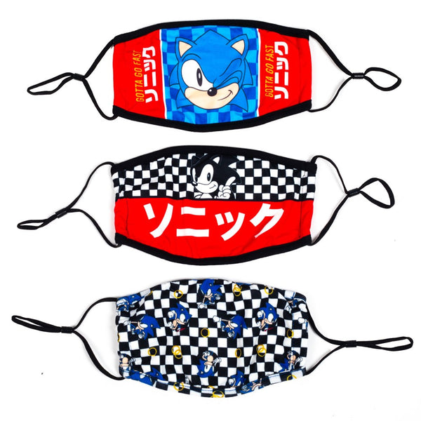 Sonic 3 Pack Adjustable Face Covers