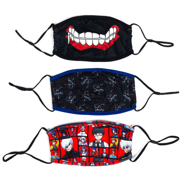 Tokyo Ghoul 3 Pack Adjustable Face Covers