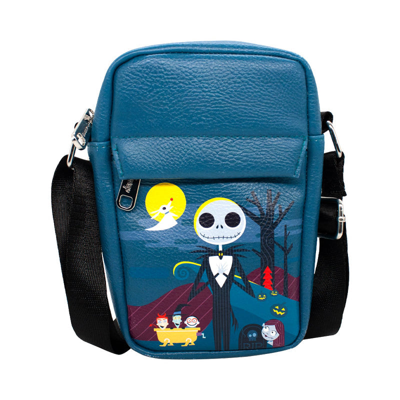 Disney: The Nightmare Before Christmas - Stylized Jack Cementery Scene Blues - Women's Crossbody Wallet
