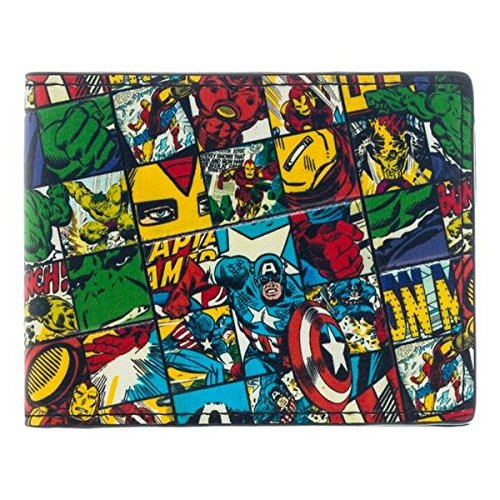 Bioworld Marvel All Over Print Bi-Fold Wallet - Kryptonite Character Store