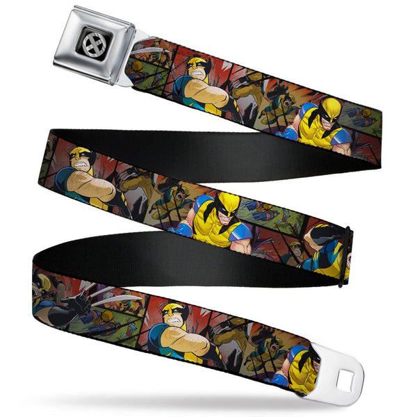 X-Men Wolverine 3-Action Poses Icon Full Color Seat Belt Buckle Belt - Kryptonite Character Store