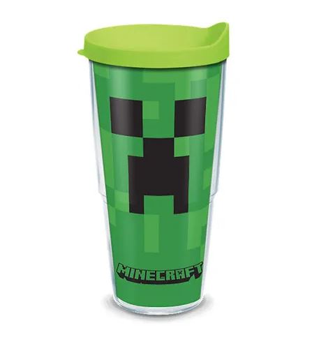 Chargez l&#39;image dans la visionneuse de la galerie, Minecraft - Creeper Tumblers avec emballage et couvercle de voyage 
