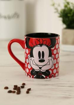 Cargue la imagen en el visor de la galería, Disney: Minnie Mouse - Taza de cerámica sentada roja con lunares blancos
