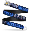 Riverdale - Cinturón con hebilla para cinturón de seguridad con logotipo a todo color azul/negro