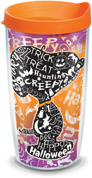 Tervis - Peanuts - Halloween Collage Insulated Tumbler with Wrap and Orange Lid, 16 oz - Kryptonite Character Store