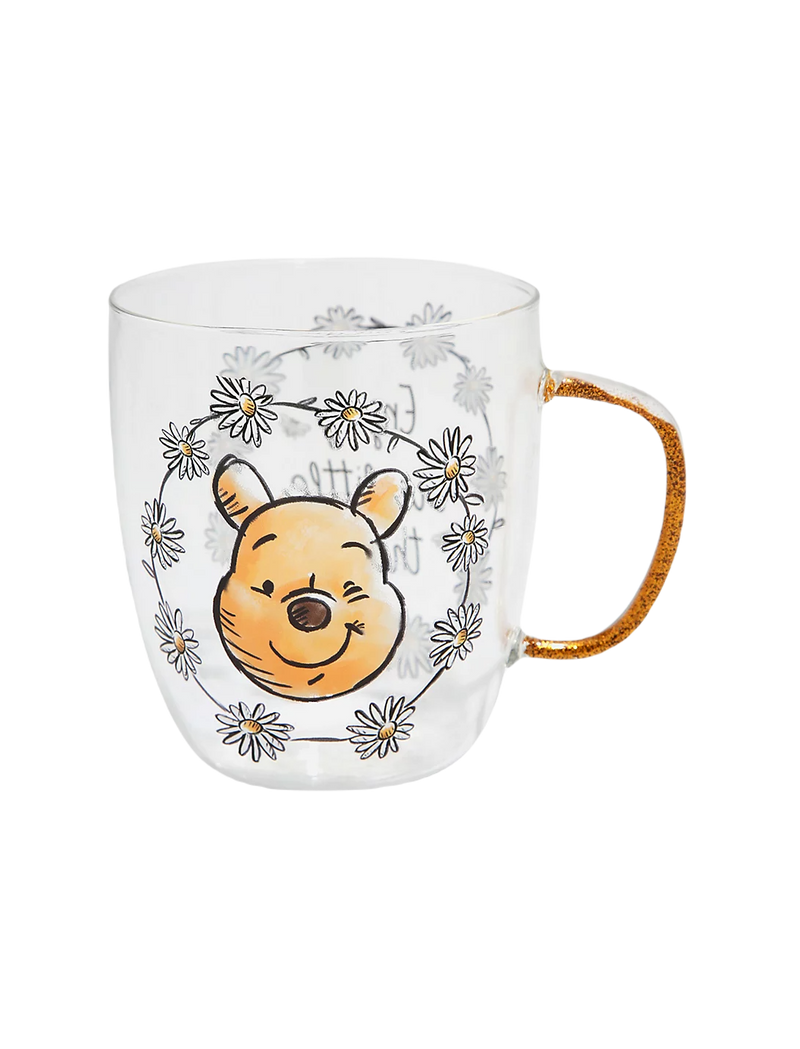 Disney: Winnie the Pooh - Everyone the Little Things Glitter Handle Glass Mug