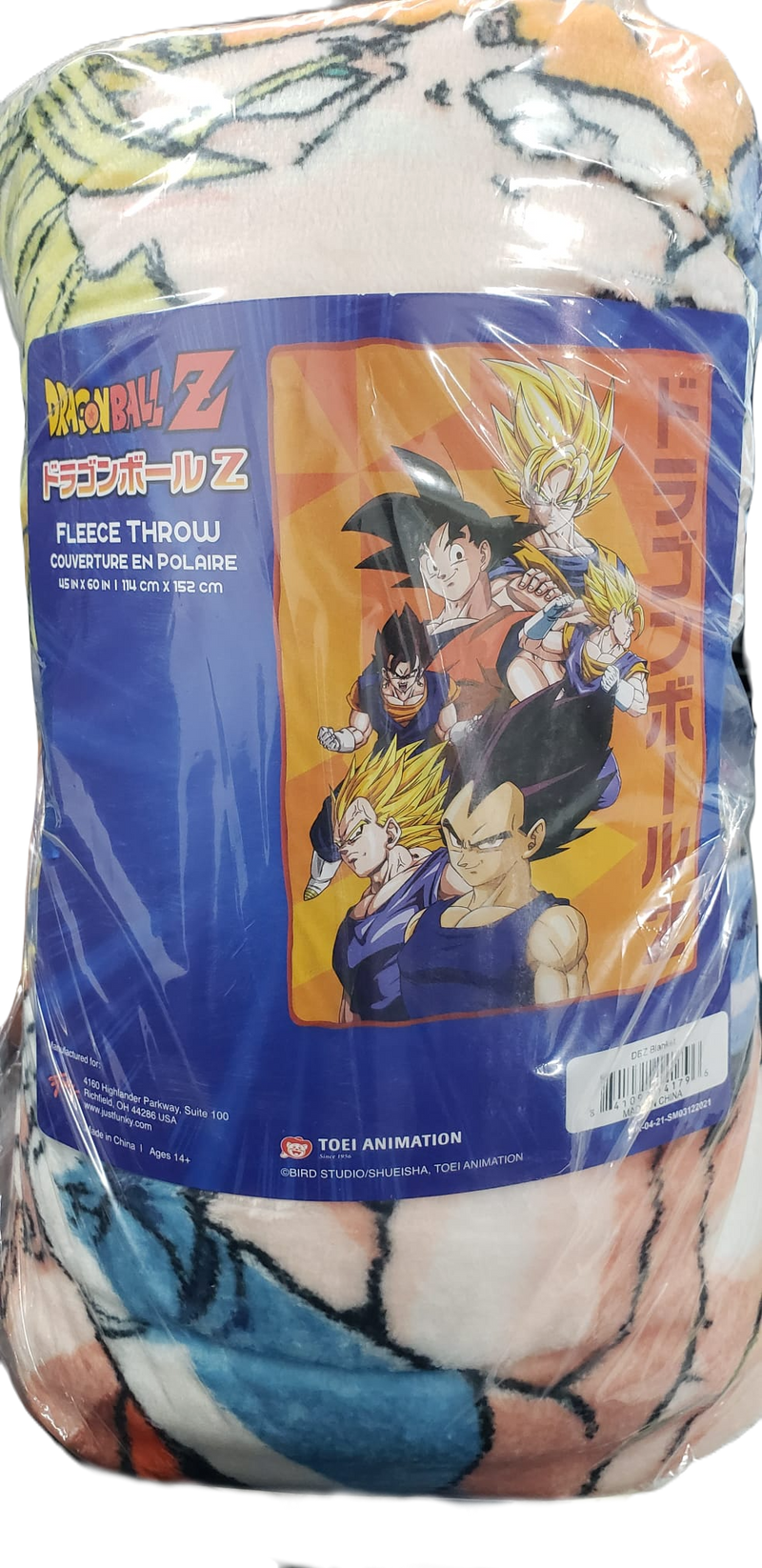 Dragon Ball Z with Kanji Blanket
