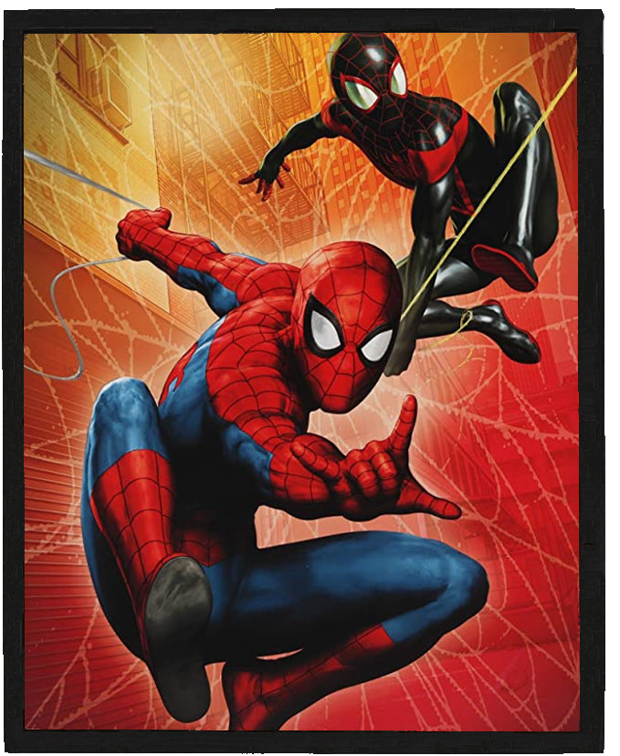 Marvel Comics: Spider-Man - Peter Parker and Miles Morales in Action Wood Wall Decor