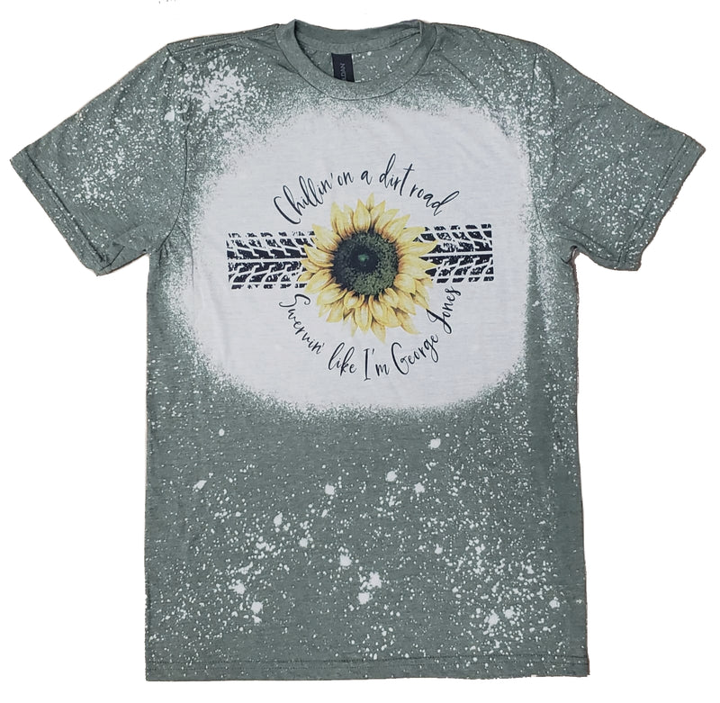 Chillin on a Dirt Road Bleached Tie Dye T-Shirt