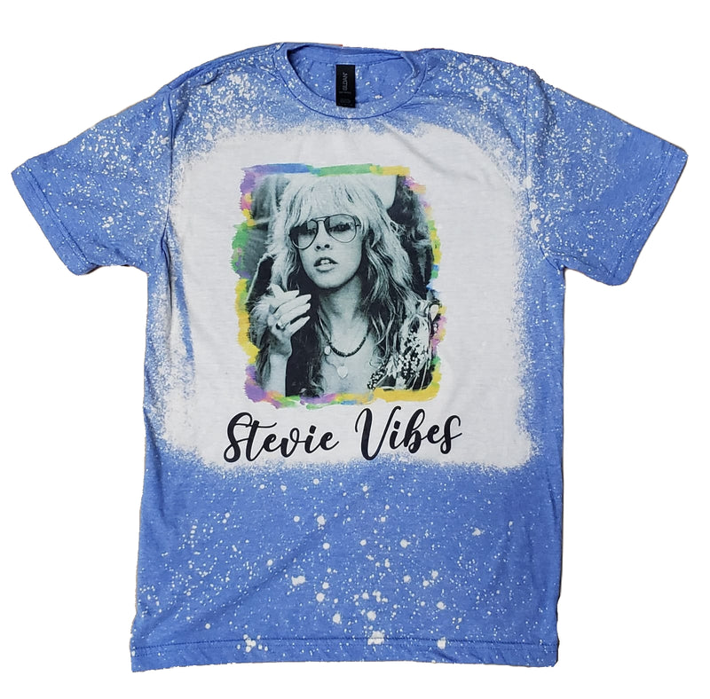 Stevie Vibes camiseta con teñido anudado real blanqueada
