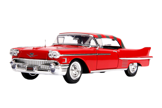 Hollywood Rides: Pesadilla en Elm Street - Cadillac Serie 62 Rojo con figura de Freddy Krueger, Jada Toys