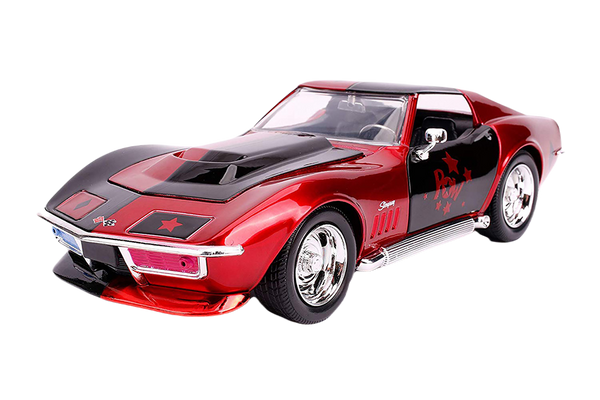 DC Comics - Chevrolet Corvette Stingray with Harley Quinn Die-Cast Figure, Jada Toys -