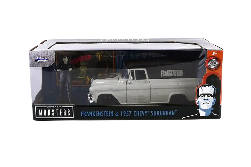 Hollywood Rides : Universal Monsters - Chevrolet Suburban avec figurine moulée sous pression Frankenstein, Jada Toys