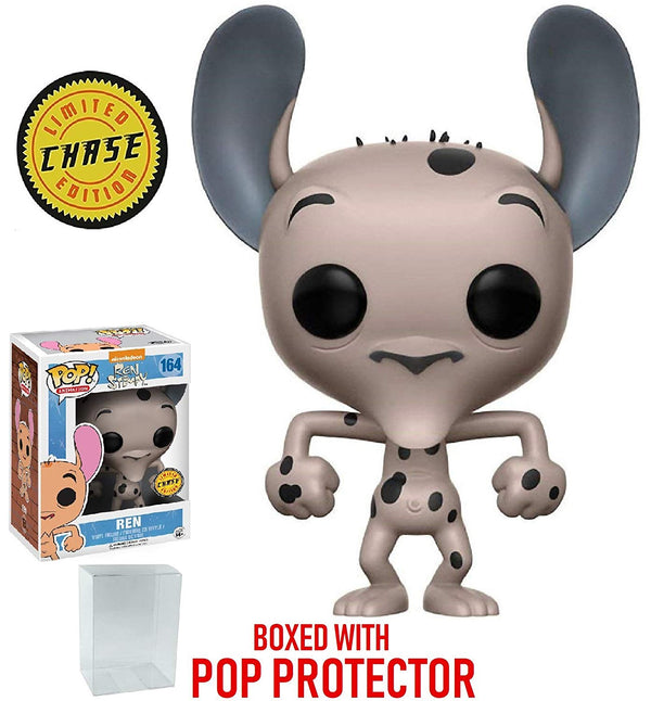 Funko Pop! Nickelodeon: Ren & Stimpy - Ren Fire Dogs CHASE Limited Edition Vinyl Figure (packed with Pop Box Protector Case) - Kryptonite Character Store