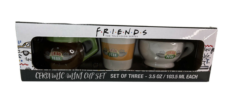 Friends TV Show - Central Perk Ceramic Mini Cup Set of Three 3.5oz Espresso Mug