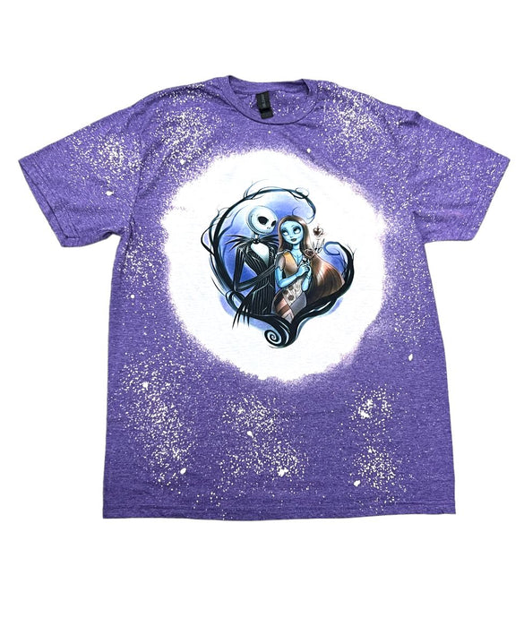 Disney: Pesadilla antes de Navidad - Jack & Sally camiseta morada con teñido anudado