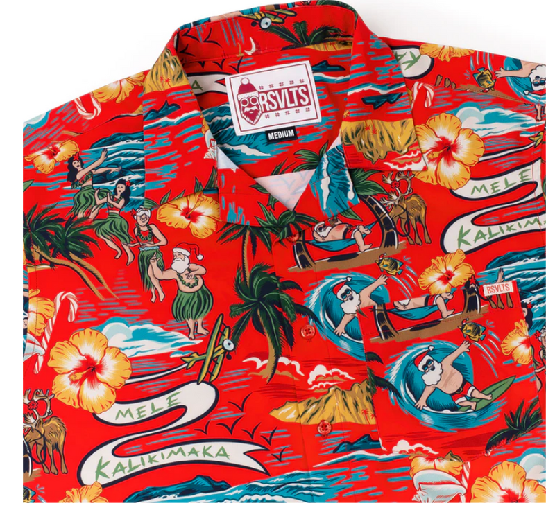 Camisa de manga corta Kunuflex de la escapada hawaiana de Papá Noel