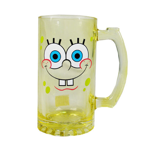 Sponge Bob 25 Ounce Yellow Glass Mug / Stein - Kryptonite Character Store
