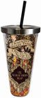 Harry Potter Solemnly Swear Glitter Cup w/Straw, 20 ounces, Multicolored