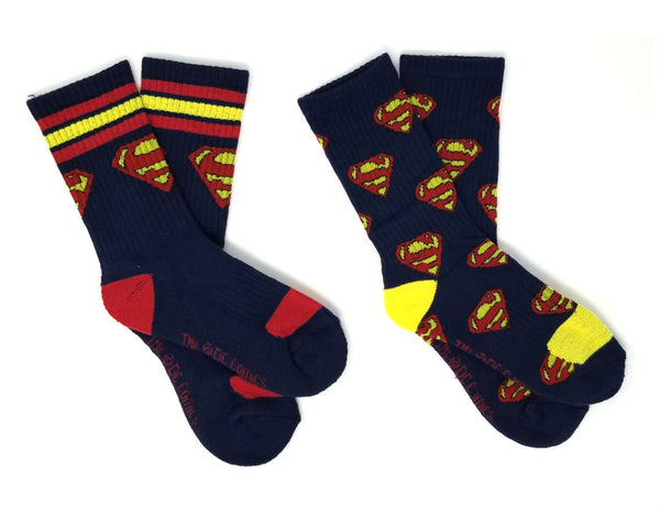 DC Comics - Superman Logo Youth Size Tall Socks - 2 pack