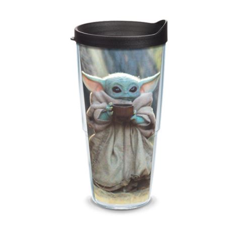 Star Wars: The Mandalorian - Vasos aislados con envoltura y tapa negra The Child Sipping, Tervis