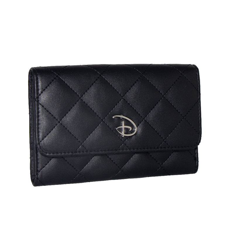 Load image into Gallery viewer, Disney: Signature D Logo - Silver Women&#39;s Fold Over Wallet
