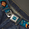 Encanto Logo - Mirabel Poses Full Color Turquoise Seatbelt Buckle Belt