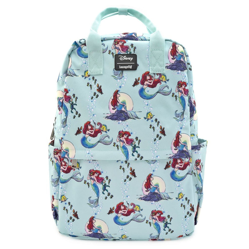  Disney Ariel Scenes AOP Nylon Square Backpack