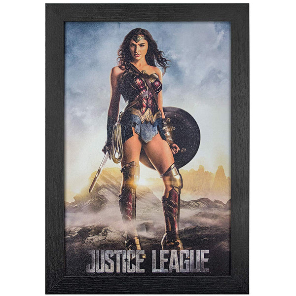 Justice League Wonder Woman Framed Poster 19” x 13” - Kryptonite Character Store