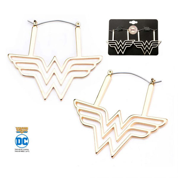 DC Comics - Wonder Woman with Steel Plug Hoop Earrings