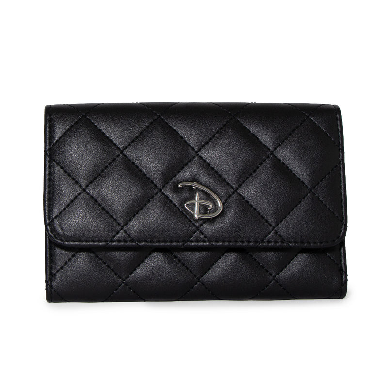 Load image into Gallery viewer, Disney: Signature D Logo - Silver Women&#39;s Fold Over Wallet
