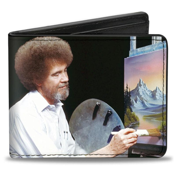 Bob Ross Palette Painting Pose Bi-Fold Wallet