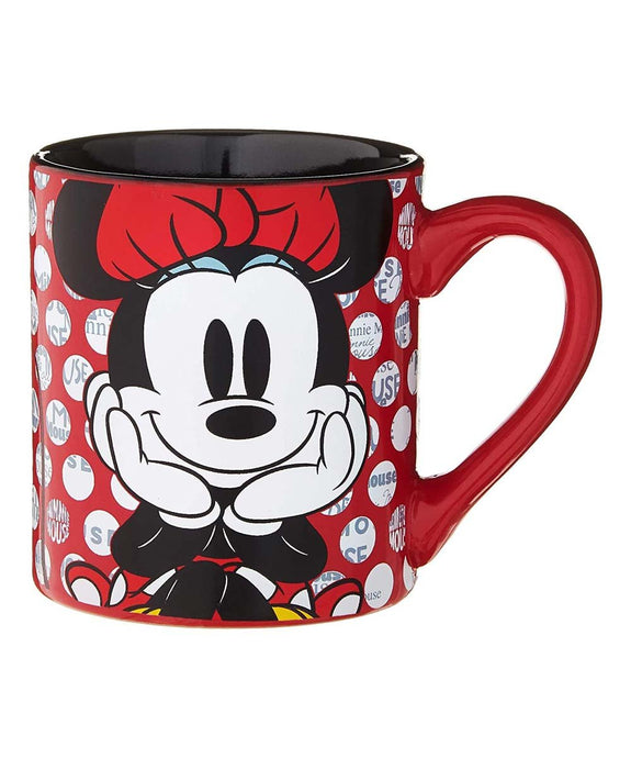 Disney: Minnie Mouse - Taza de cerámica sentada roja con lunares blancos